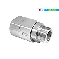 Mosmatic 34.856 DGE Inline, 1-1/4” NPTF x 1-1/4” NPTM, Max 4000 PSI 30 RPM 250°F, Low RPM, high flow, low torque, sealed stainless steel bearing system.